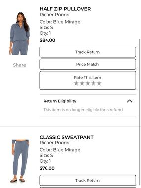 Richer Poorer Blue Mirage Cozy Half-Zip Pullover and Sweatpants Set